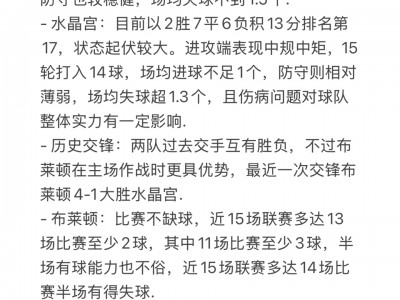开云体育官网-水晶宫主场不敌布莱顿，遭遇连败